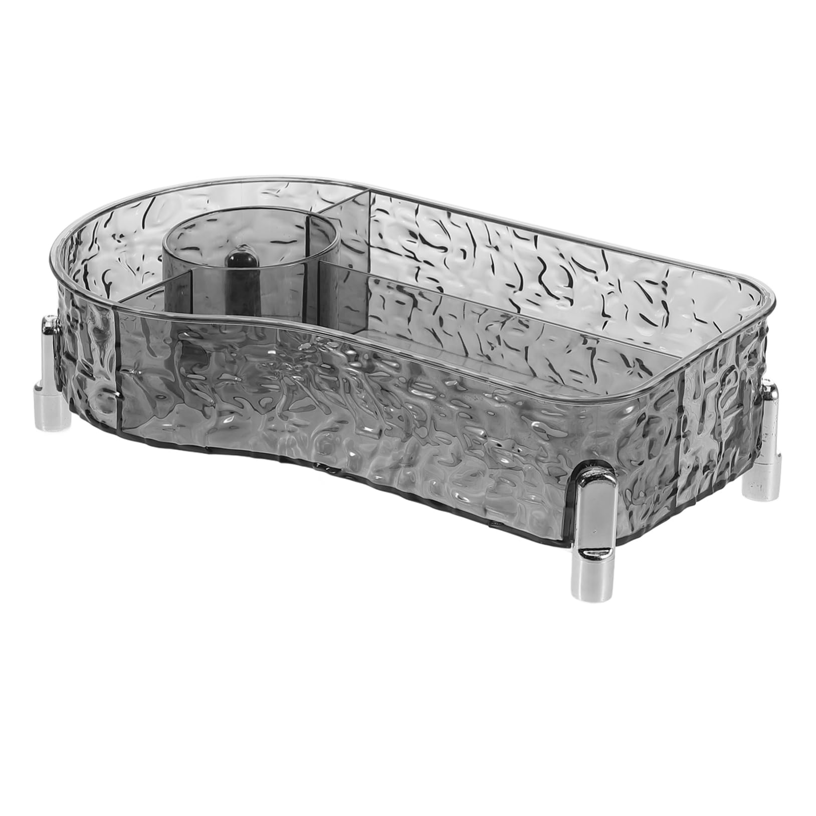 Hemobllo Porta Pennelli per Trucco in Plastica Trasparente Organizer con Scomparti Rettangolari Scatola Portaoggetti da Scrivania Organizer per Telecomando e Cancelleria Contenitore Diviso