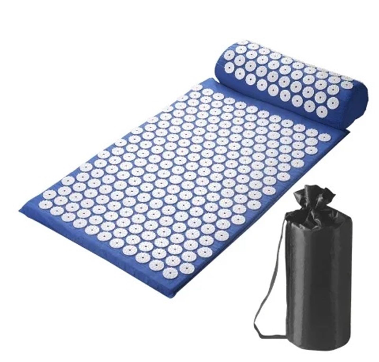 Esterilla Acupresion Estera de esteras yoga for masaje acupresión con funda almohada para la relajación(Blue)