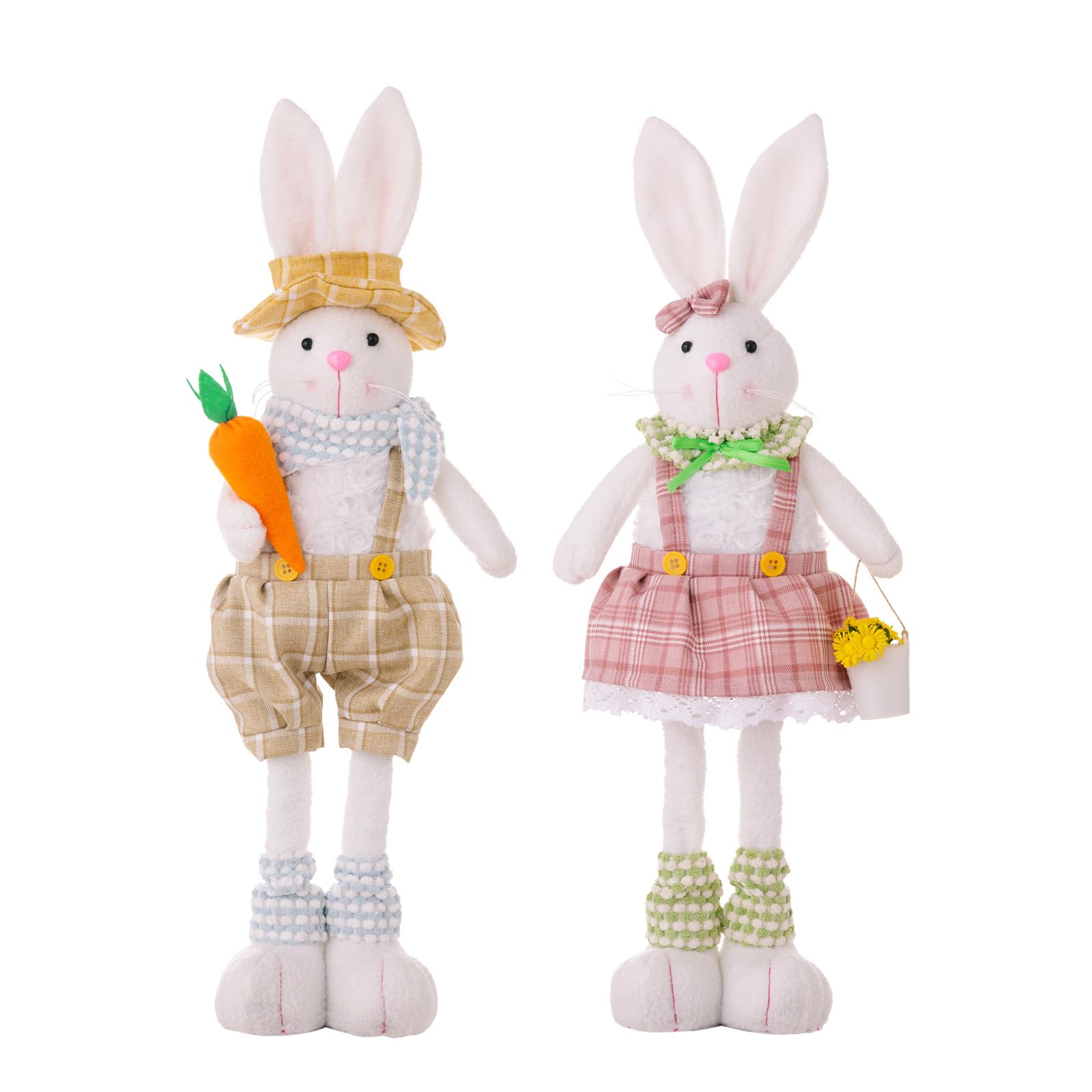 Hsioluted Unique Easter Doll Bunnies Decorations Statues Unique Figure Plushs Bunnies Toy Add Festival Atmosphere Easter Doll