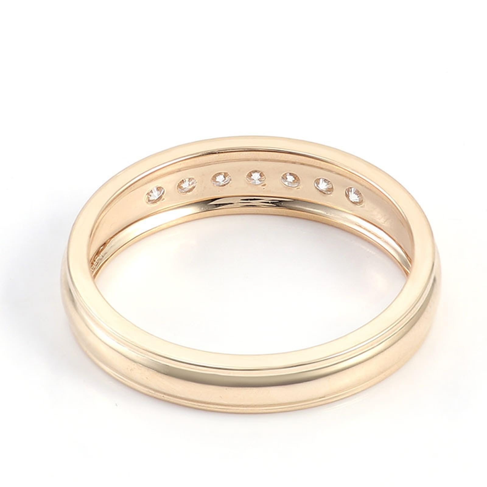 Anillo de oro amarillo para mujer, Moissanite, anillo de compromiso, oro auténtico 375/585/750, anillo de boda de media eternidad, 9 K/14 K/18 K, oro con grabado para mujeres