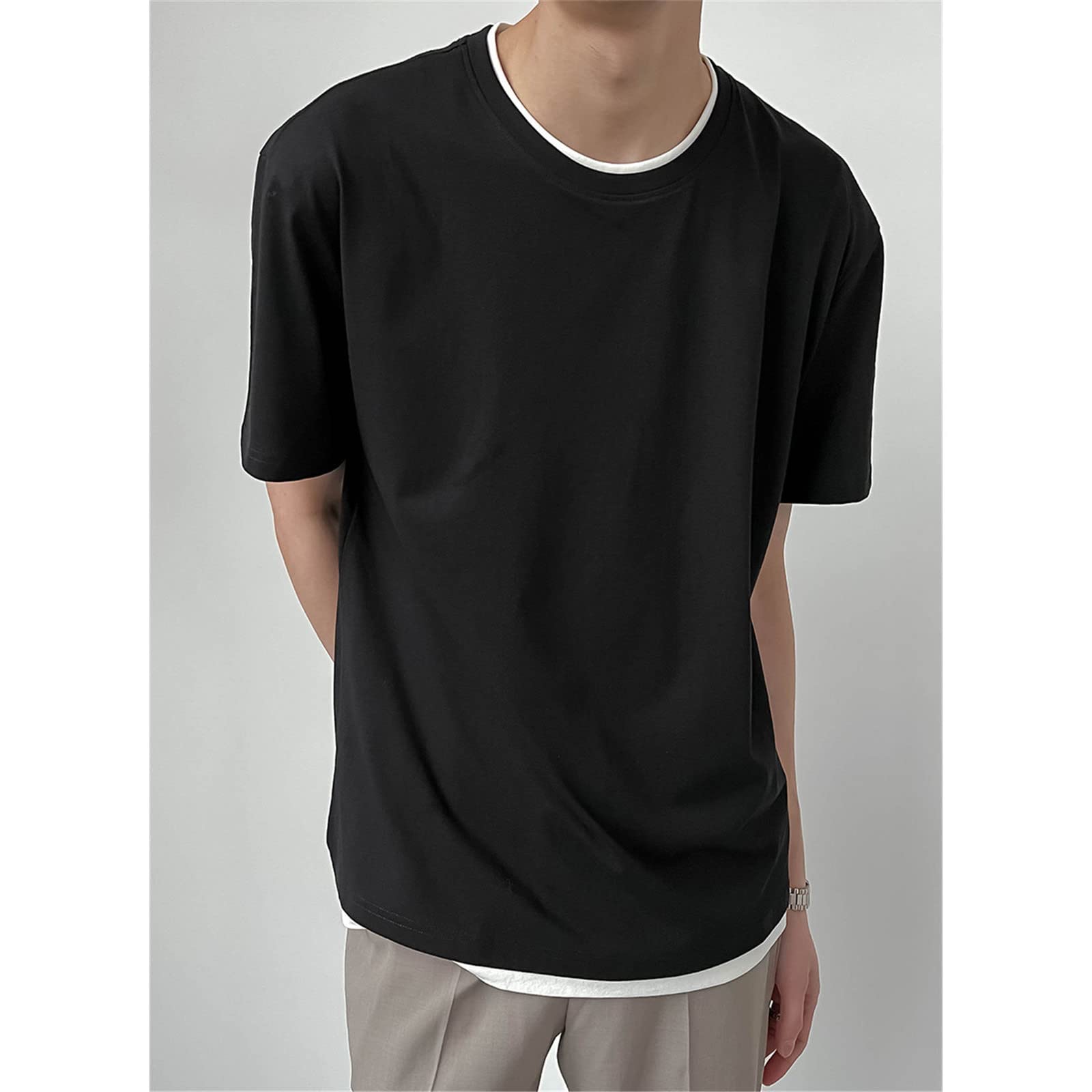 Camiseta de manga corta Harajuku de verano y primavera divertida de color sólido con gráfico de algodón