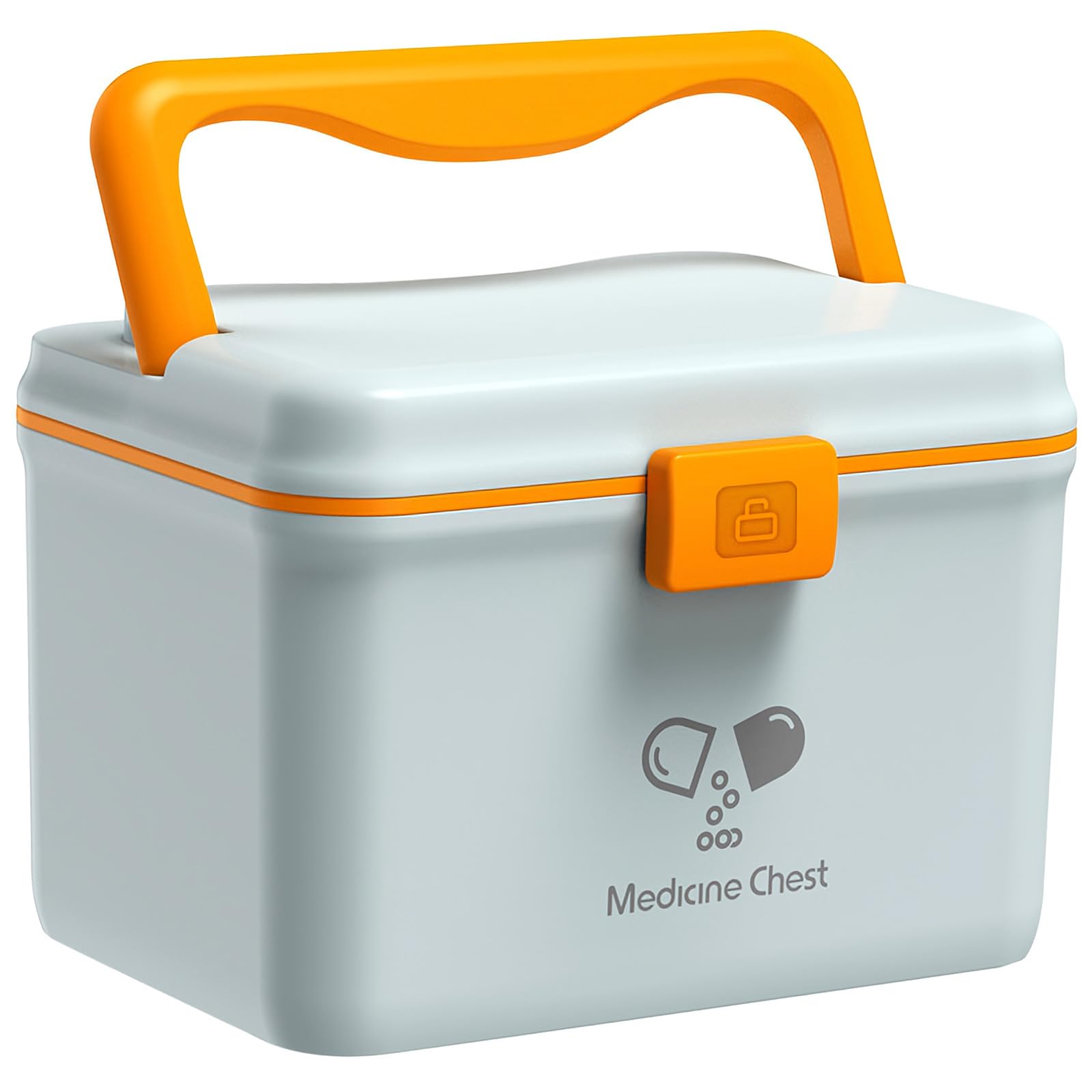 TUKA-i-AKUT 2X 14,6L Caja de Medicamentos 2 Capas, Portátil Botiquín Medicinal, Asa de Transporte, Organizador de Primeros Auxilios, Caja de Botiquines Caseros, Hogar al Aire Libre TKD6402-XL Azul