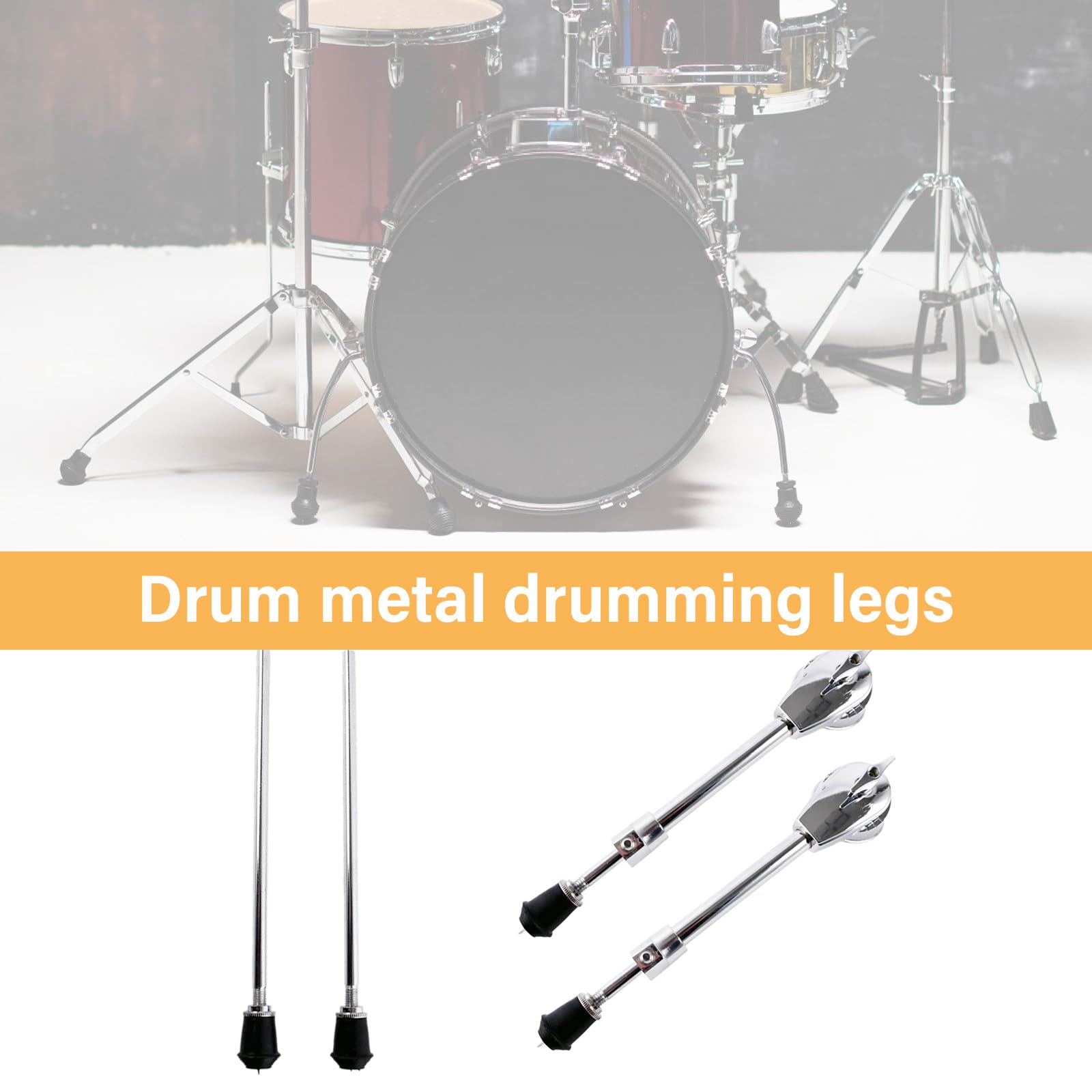 Juego de repuesto para patas de bombo de metal, accesorio de pieza de montaje para instrumentos musicales, bateristas, percusionistas