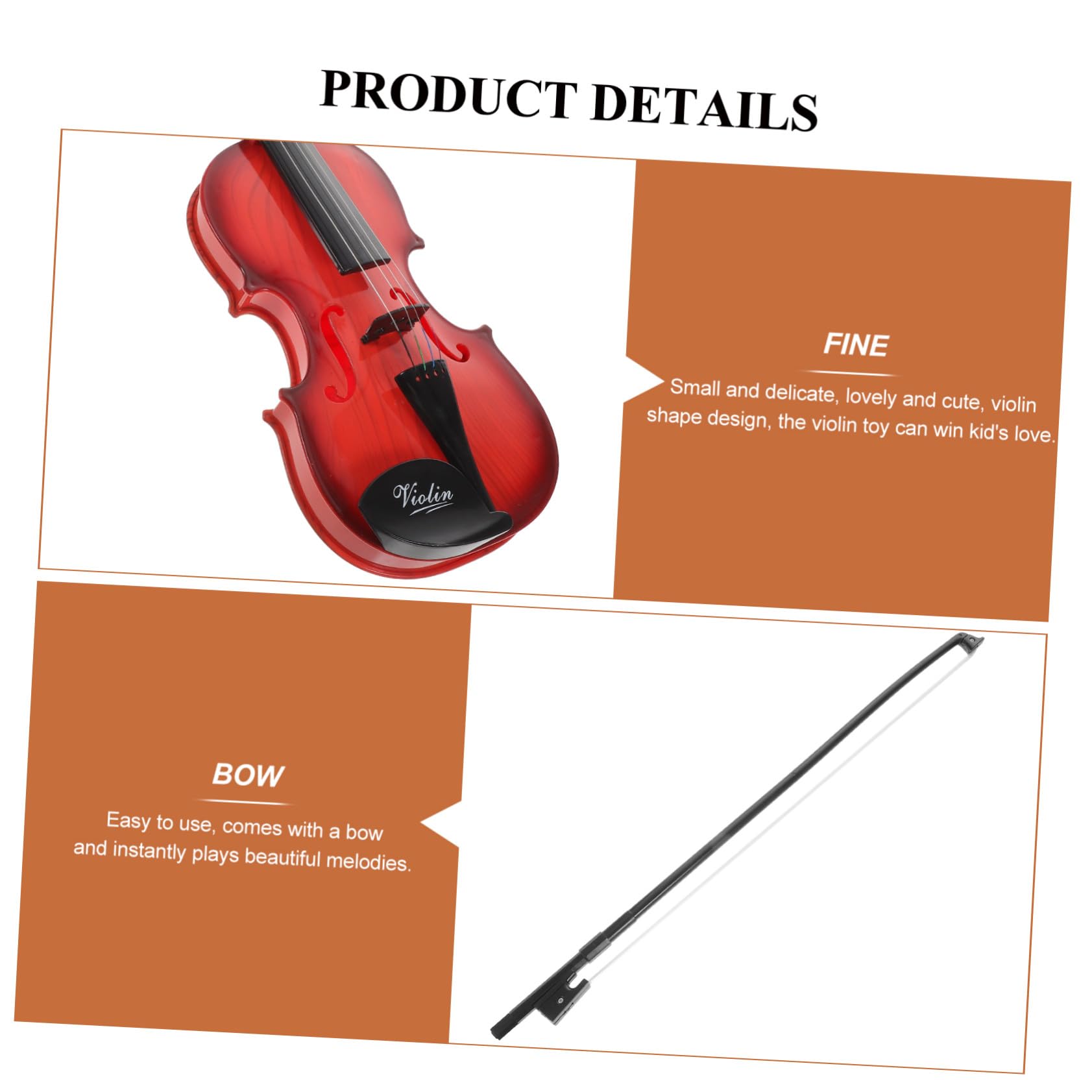 Violino Giocattolo per Bambini, Riproduzione Musicale 1 Pezzo in Plastica | Festa Scuola Decor, Forma Violino Piccola e Delicata, per Educazione Musicale e Compleanni