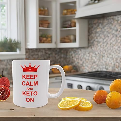 Miniatura 3 de Rave Taza Keto con texto en inglés "Keep Calm & Keto On", taza de té, bebida y regalo divertido