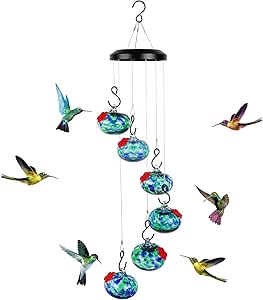 Charming Wind Chimes Hummingbird feeders for Outdoors Hanging ant and bee Proof,Never Leak,Perfect Garden Decor for Outside asin的图片