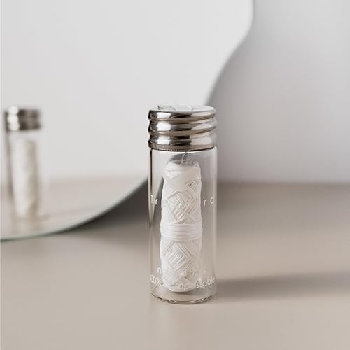 Miniatura 6 de TreeBird - Hilo dental biodegradable | Dispensador de vidrio sin residuos recargable y reutilizable | Carretes de seda natural encerados sin