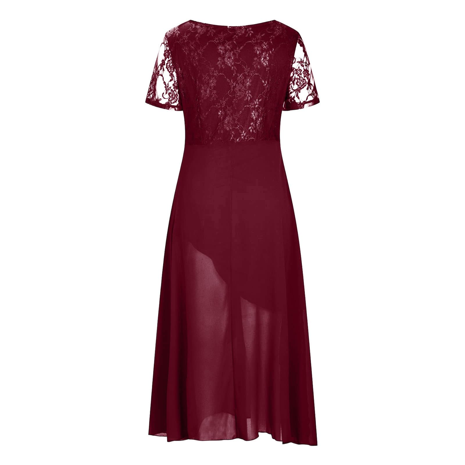 Vestidos de playa con cuello en V para mujer, vestidos casuales de verano 2026, de manga corta, a la moda, para primavera, vestido de gasa con bloques de color, ropa de vacaciones, modesta boda