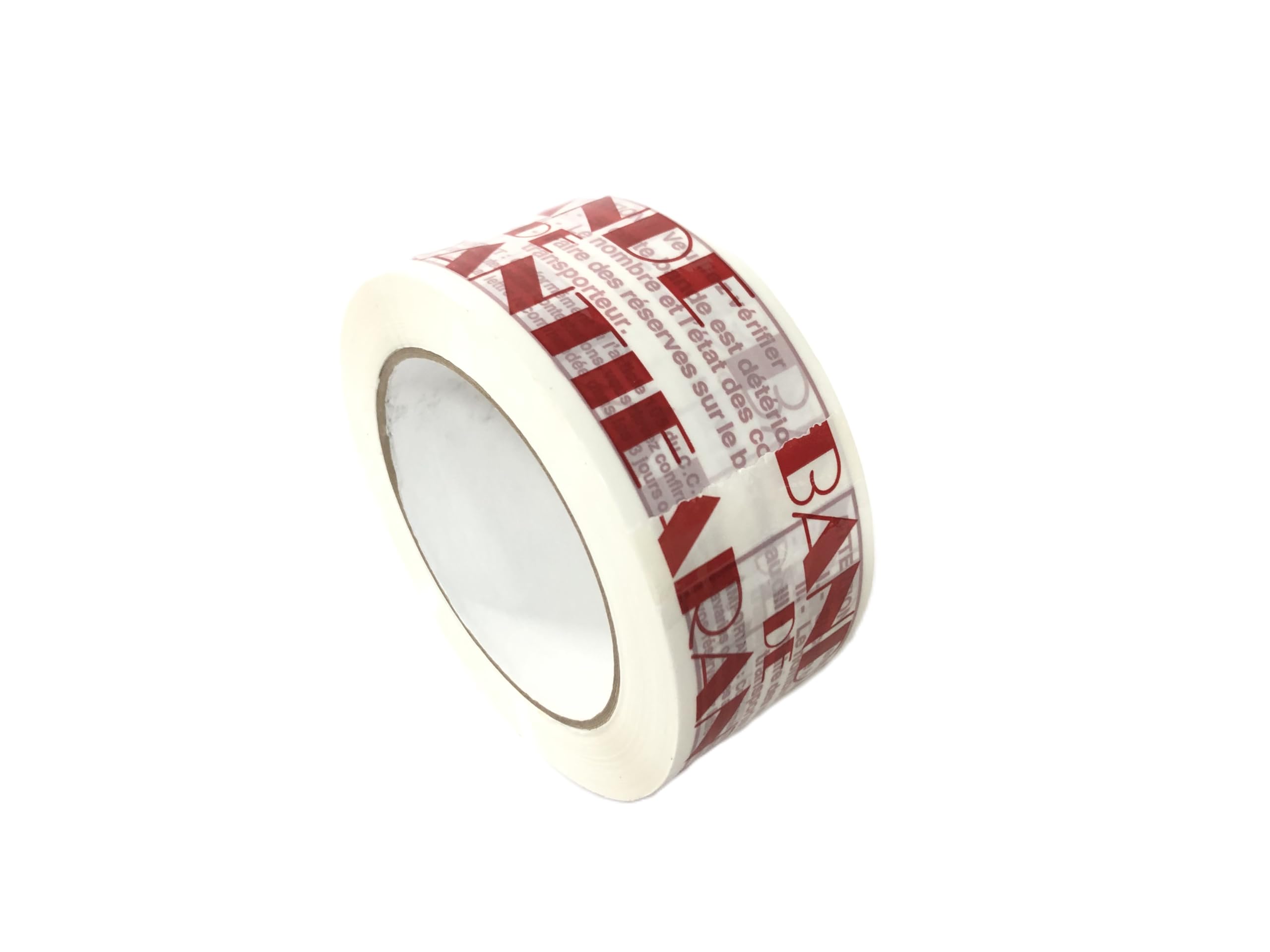 Ruban Scotch Adhésif manuel Bande de Garantie - 48mm x 100m - Blanc et Rouge - 28 microns- Lot de 36 Rouleaux - Spécial emballage pour cartons et boites - Silencieux