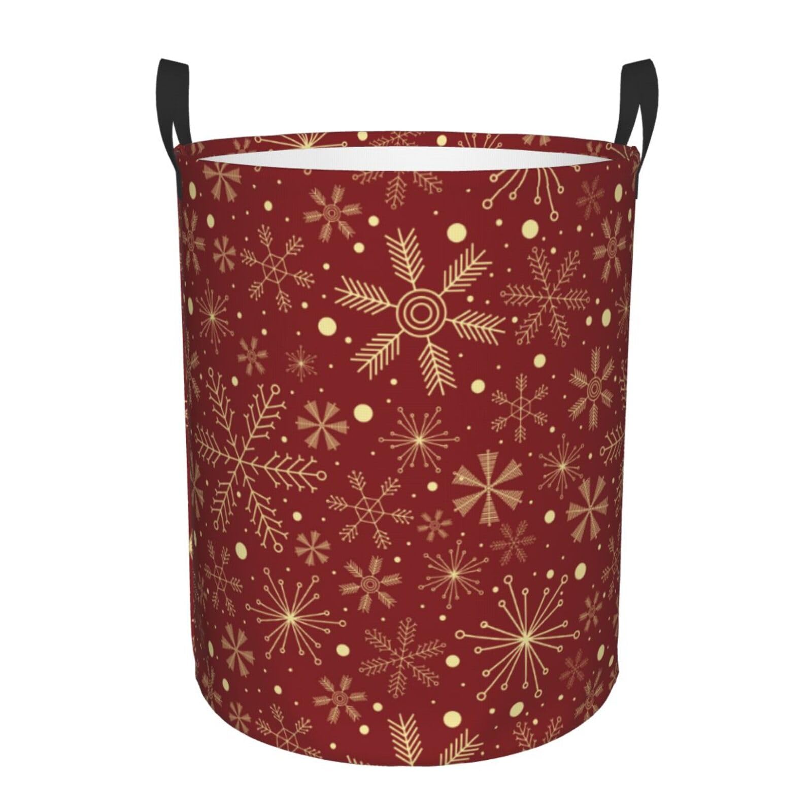 Laundry Hamper Christmas Snowflakes Laundry Basket Waterproof Personality Fashion Hampers for Laundry Large Collapsible Laundry Basket Storage Basket for Dorm and Home
