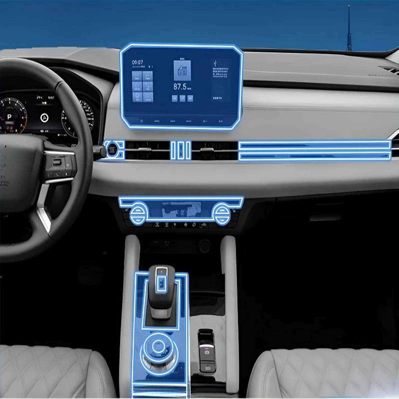 Dashboard Multimedia Navigation Transparent Protection, for Outlander 2013-2016 Film Anti-Scratch