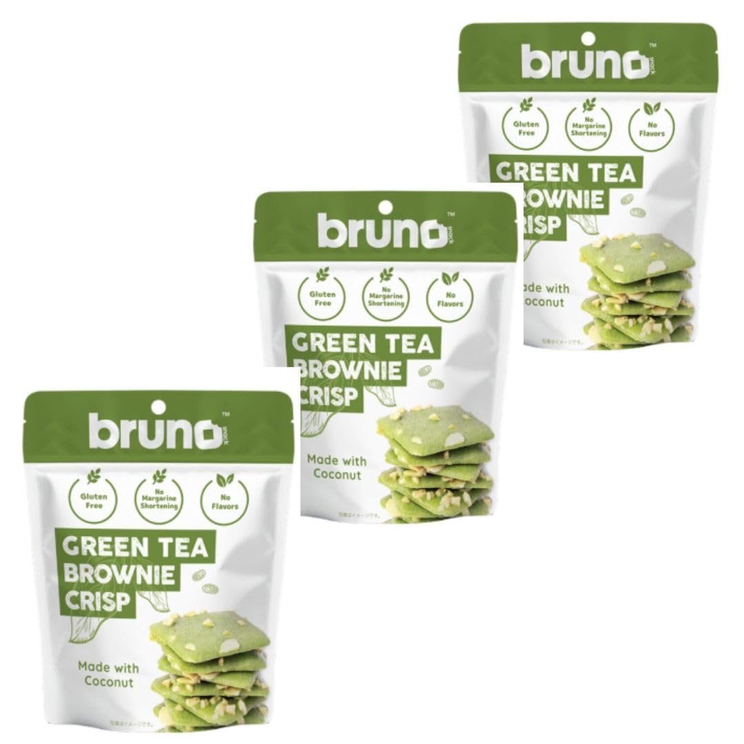 bruno ブルーノ クリスピー グリーンティー ブラウニー 60g×3個セット グルテンフリー ココナッツ 緑茶 お菓子 おやつ おつまみ