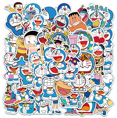Qemsele Pegatinas Infantiles, 100 Piezas Pegatinas Sticker para niños Paquete de Pegatinas Graffiti Vinals para portátiles, automóviles, Motocicletas, Bicicletas, monopatines (Doraemon) Cover