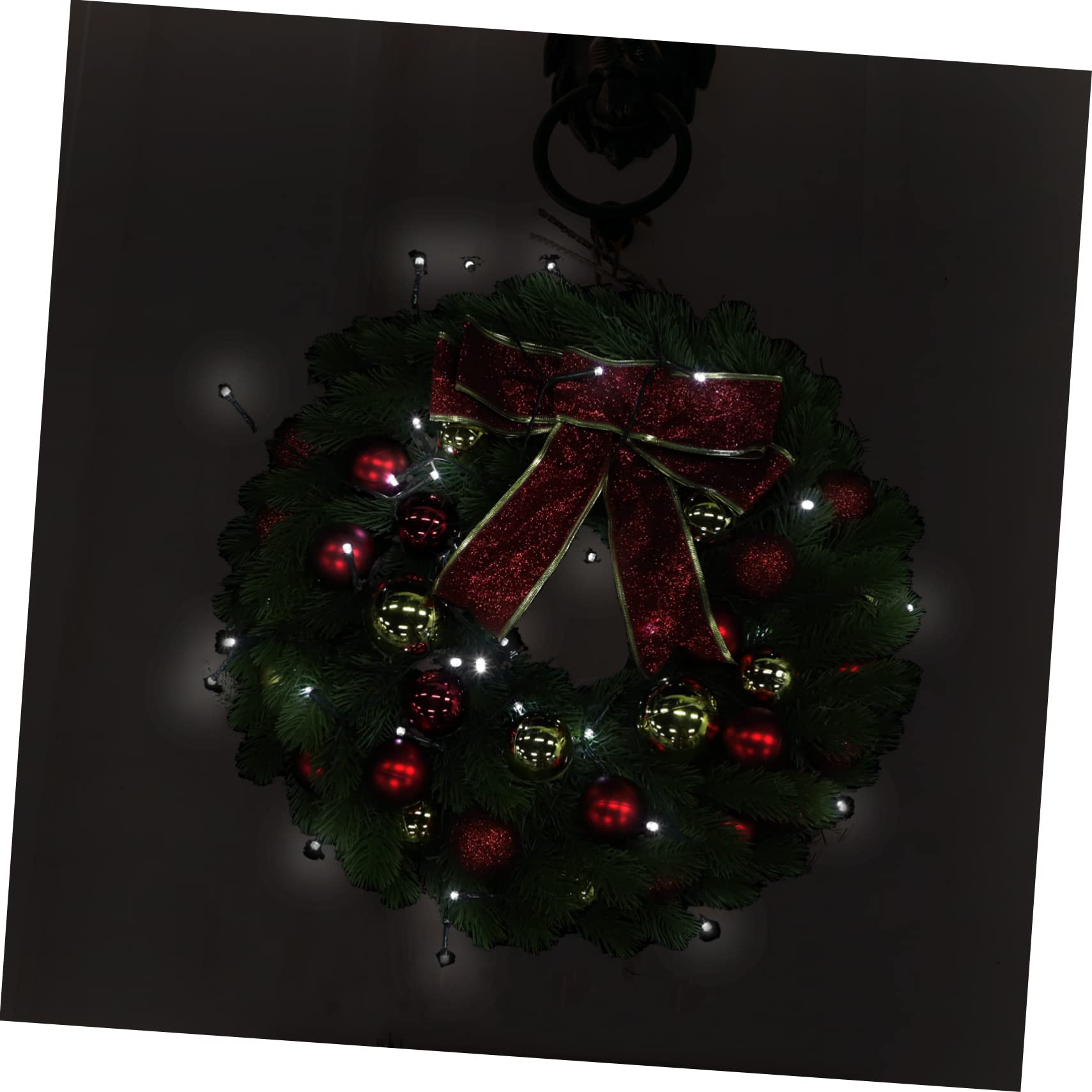 Uonlytech Décoration de Noël Lumineuse Guirlande Couronne de Noël avec Lumière Décoration Suspendue de Ornement