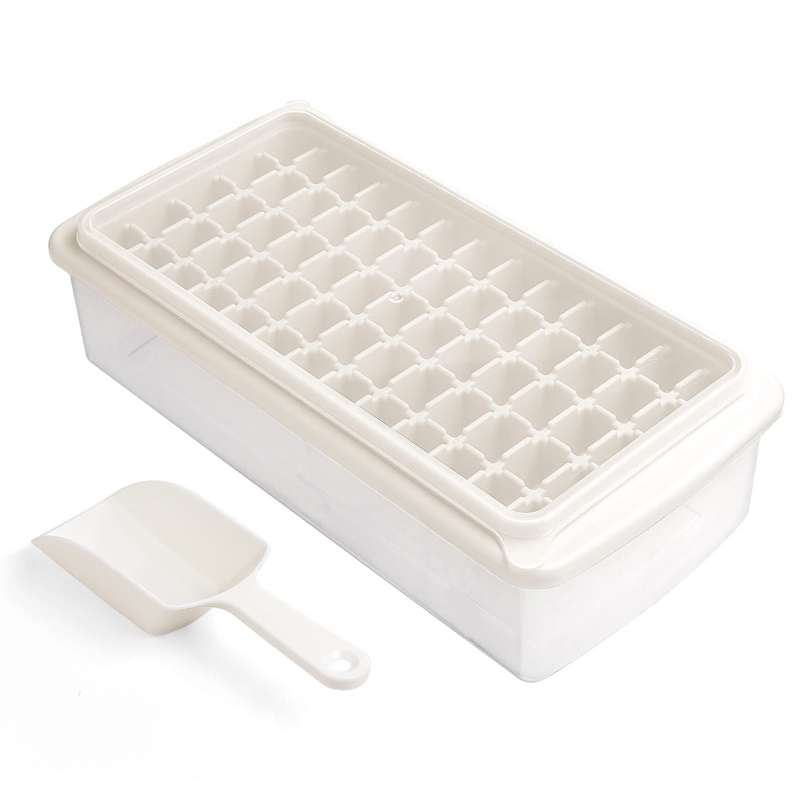 Photo 1 of Ice Cube Tray with Lid and Bin - BPA Free Ice Trays for Freezer with No Spill Cover