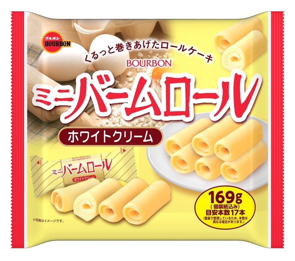 Amazon.co.jp: ブルボン ミニバームロールホワイトクリーム 169g