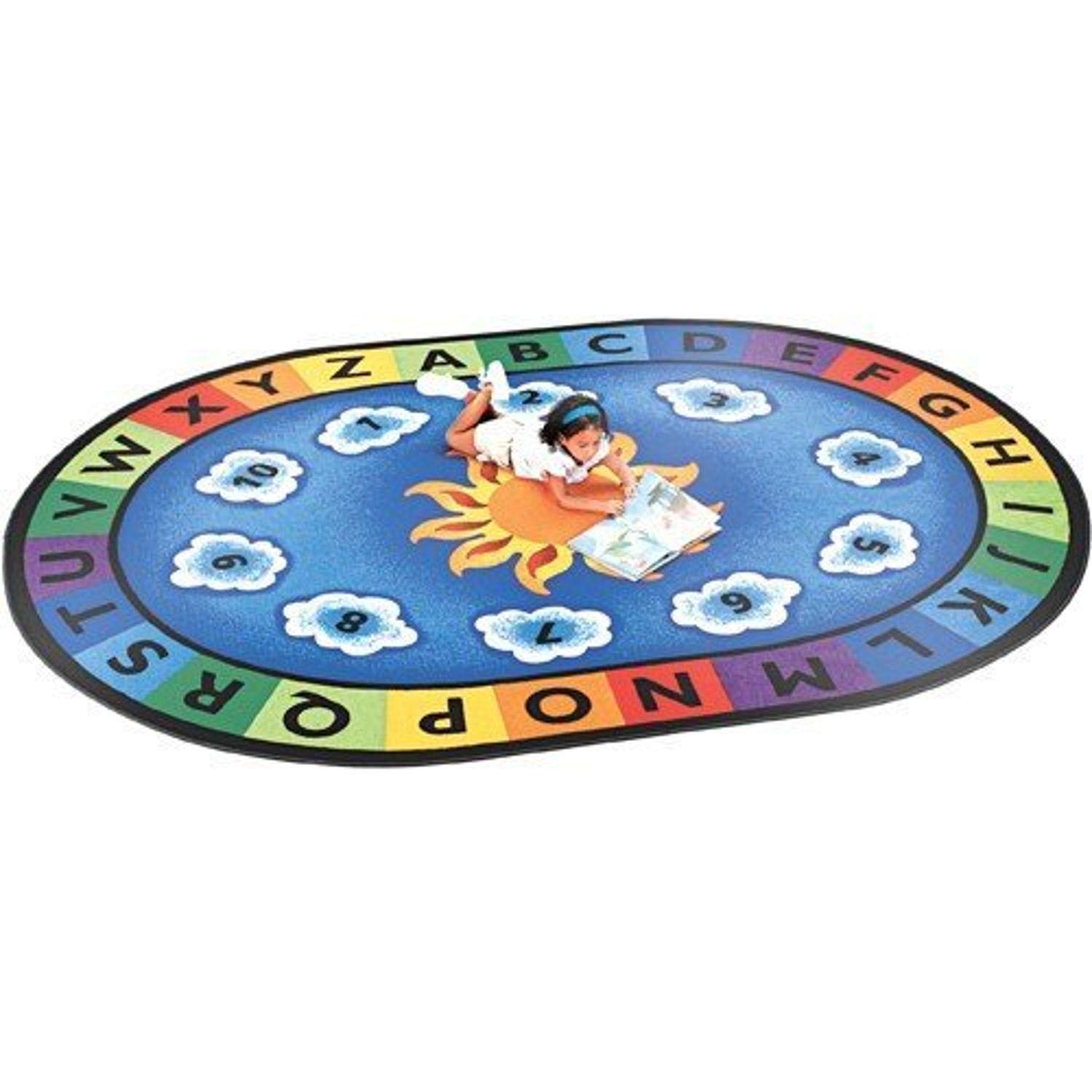 Constructive Playthings Sunny Day Oval Learning Rug, Alphabet and ...