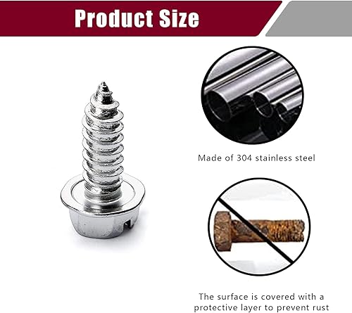 Miniatura 4 de 4 tornillos para matrícula, pernos de matrícula de vehículos domésticos, tornillos de acero inoxidable a prueba de óxido, kit de tornillos para