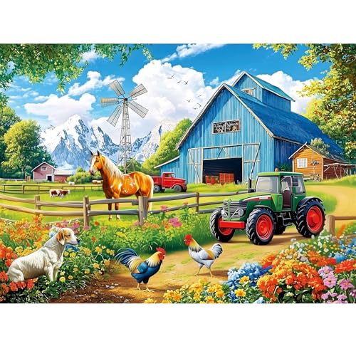 300 Pieces Puzzles for Adults,Farm Animals Puzzles for Adults,Large Piece