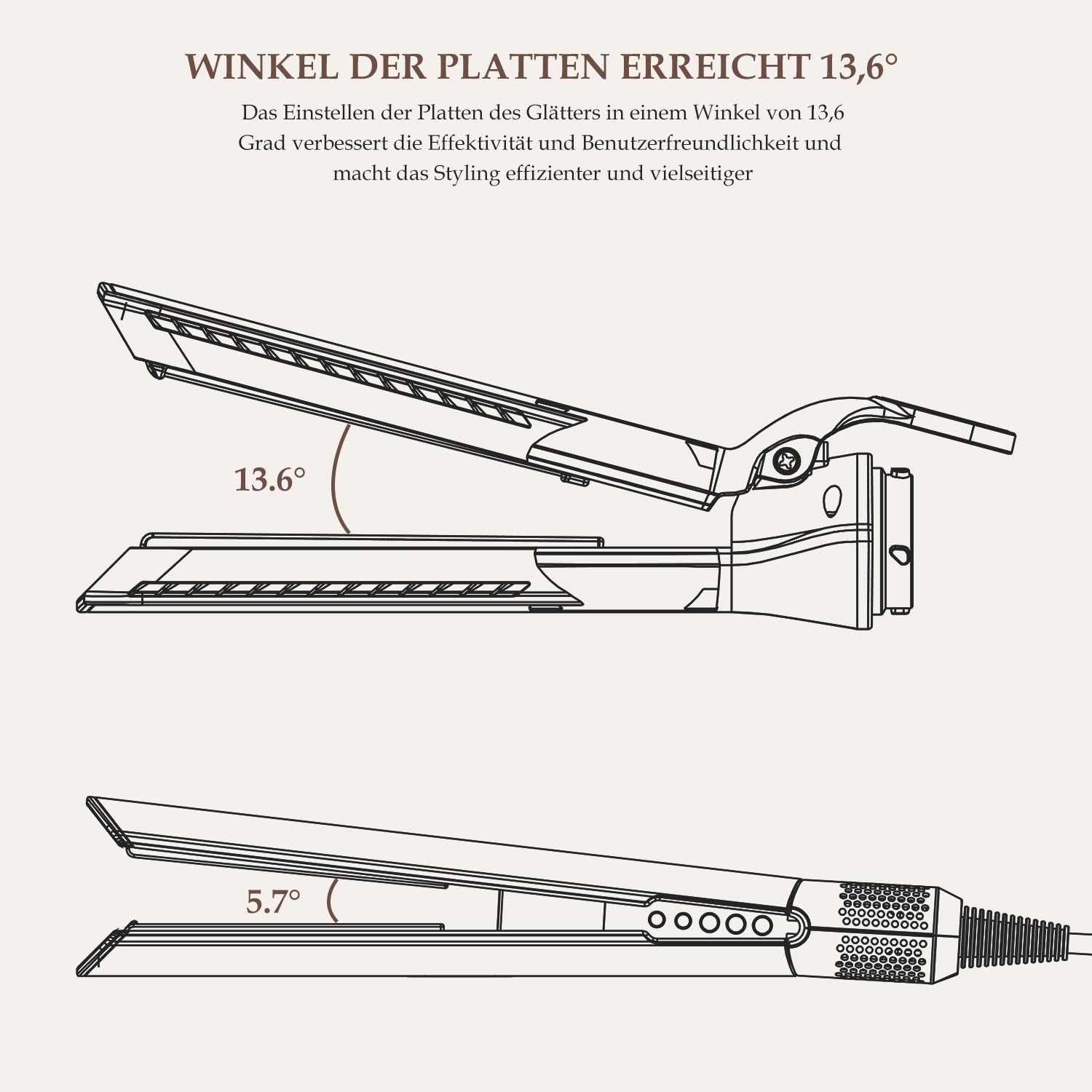 Haarglätter Aufsatz für Dyson Airwrap, Kompatibel mit HS01/HS05/HS08, Airflow Technologie ohne Heizplatten, Gleichzeitiges Trocknen und Glätten mit Luftstrom, Reduziert Hitzeschäden, Kupfer