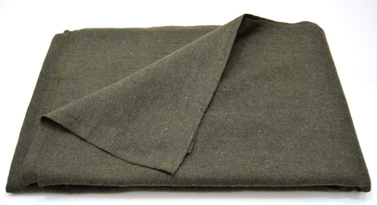 Military Surplus Lightweight Olive Green Wool Blend Blanket