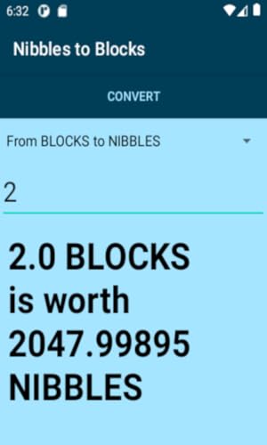 Nibbles to Blocks Conversion Calculator