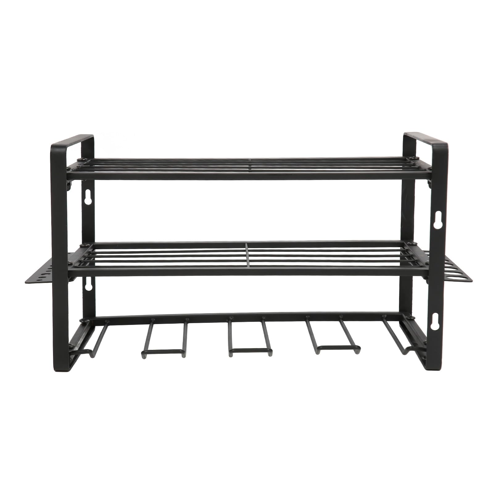 Yosoo Health Gear Organizador de Taladros, Soporte de Pared para Taladro de Hierro, Estante para Herramientas con Soporte de Carga de 150 Lb con Estante y Soportes Laterales, 16,54 X 7,87 X 8,66