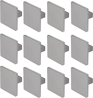 Decoranddecor Calla Square Cabinet Knob Door Pull Handle Kitchen Cupboard Furniture Drawer (12 Pack, Polished Nickel Black)