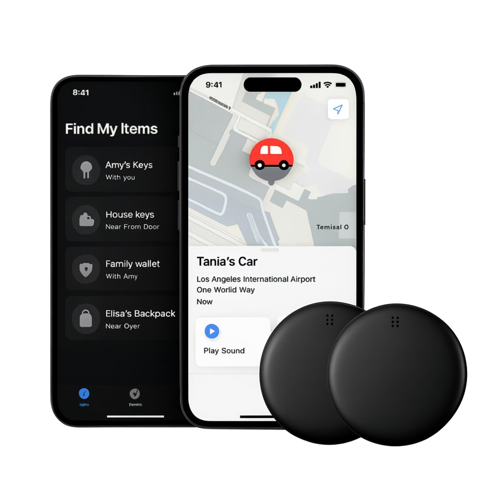 GPS GP90 Tracker, Tracker GPS, Traceur Intelligent pour Clés, Et Portefeuilles - Compatible avec L'application Find My D' Apple/Android