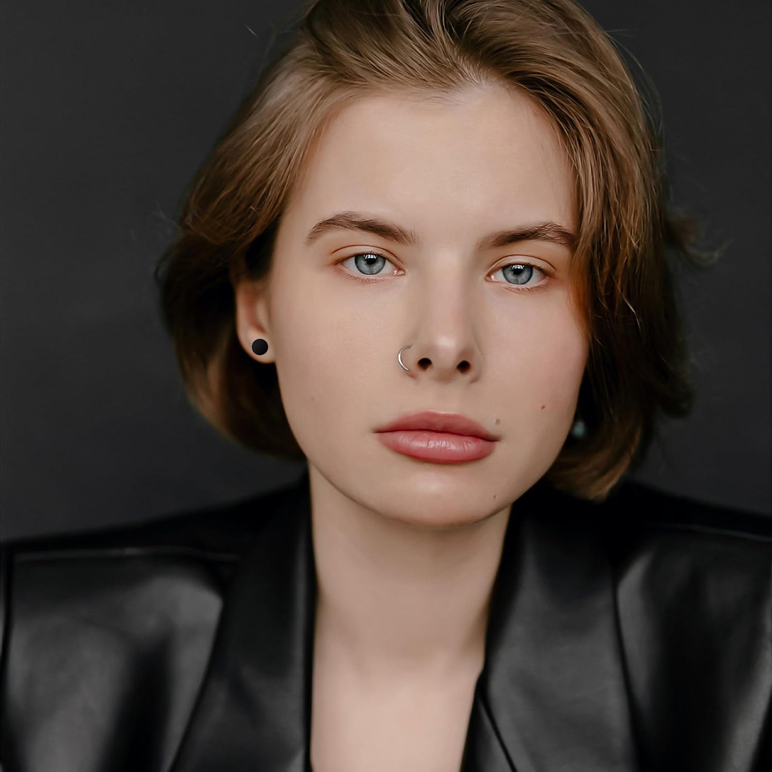 10Pairs Black Stud Earrings for Men Women, Fake Gauge Earrings Faux Gauges Black Round Dot Ear Studs Set 3-14mm - Image 7