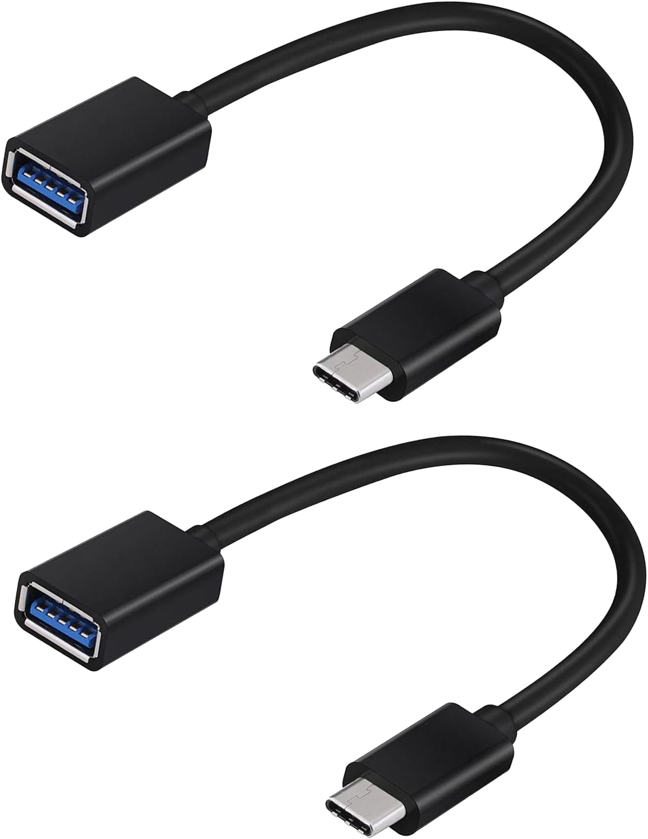 Tek Styz OTG USB-C 3.0 Adapter (2 Pack) Compatible with Mercedes Media Interference Cable Upgrade to Quick Multi-Use Functions to Backup, Keyboard, mice, Thumb Drives, Saves, More (Black)