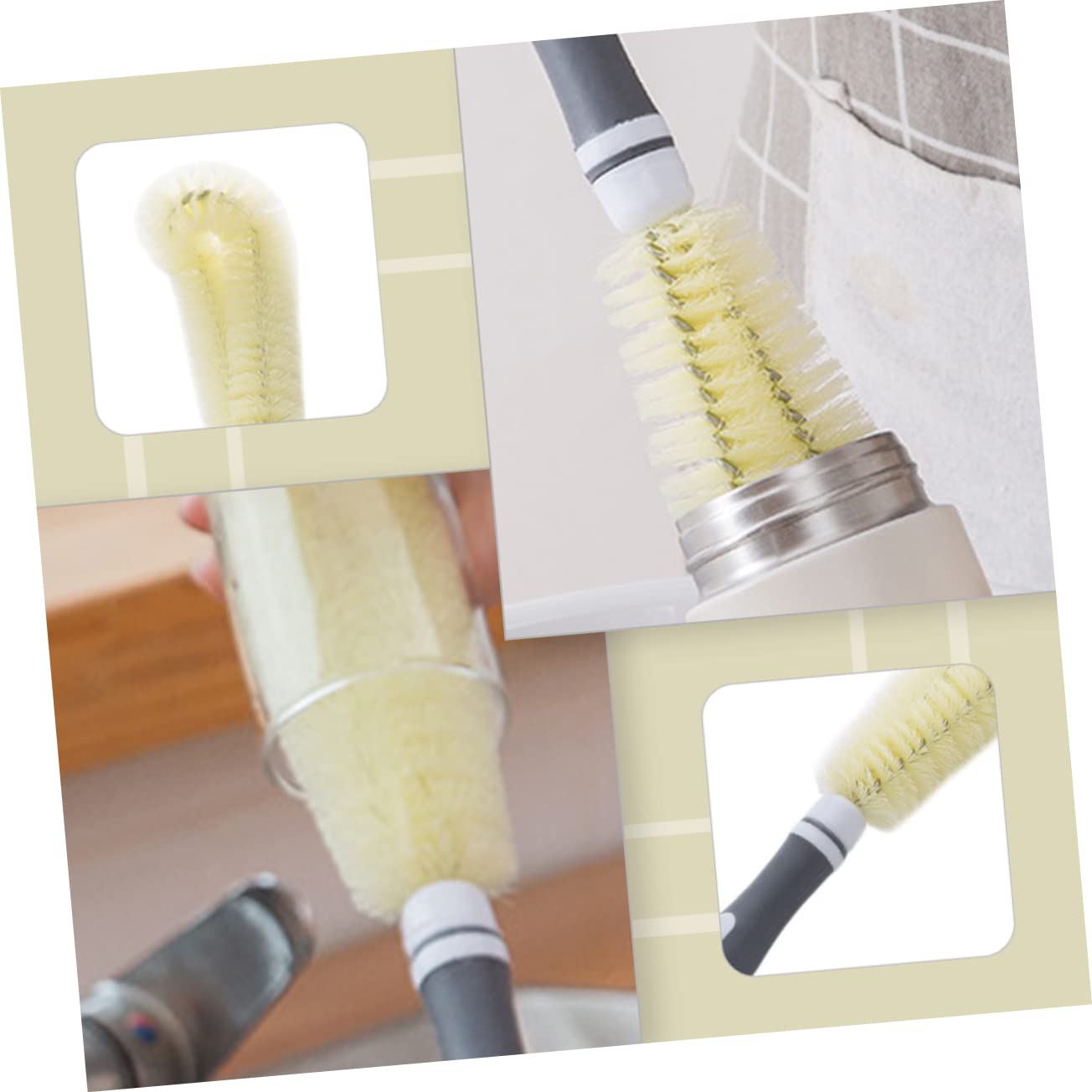 Mobestech 2piezas Cepillo De Limpieza De Copas Mango Herramienta Duradera para Biberones y Botellas para Hogar y Cocina Diseño Compacto y Práctico para Almacenamiento