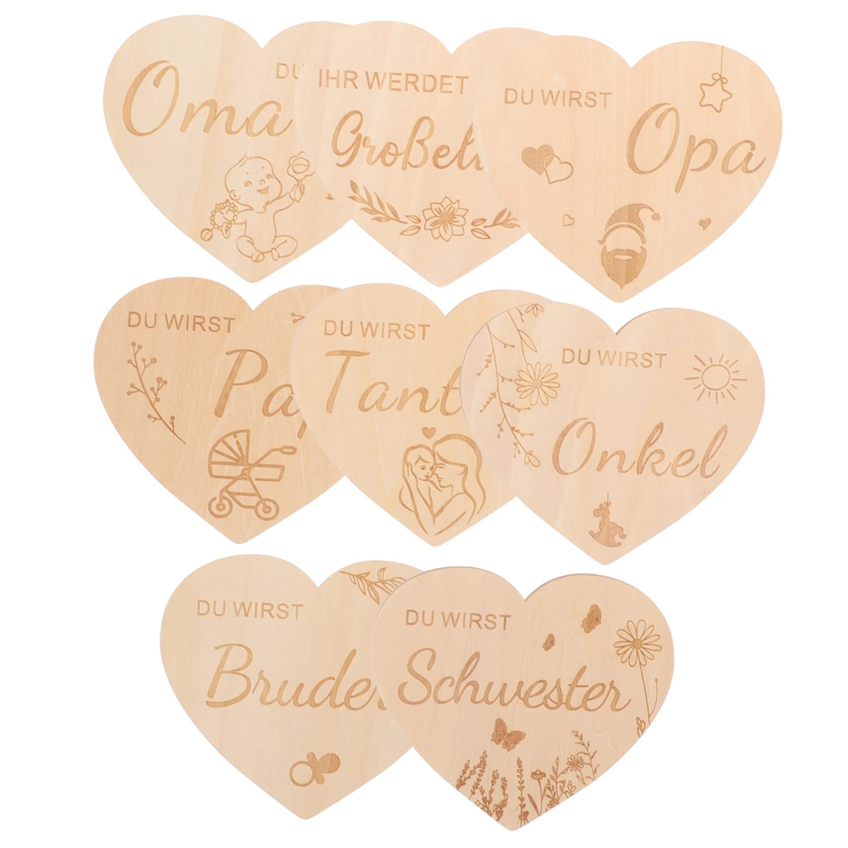 BESPORTBLE Monthly Milestone Cards Wooden Sign Name Pregnancy Journey Marker Safe Wood Carving Nursery Decor