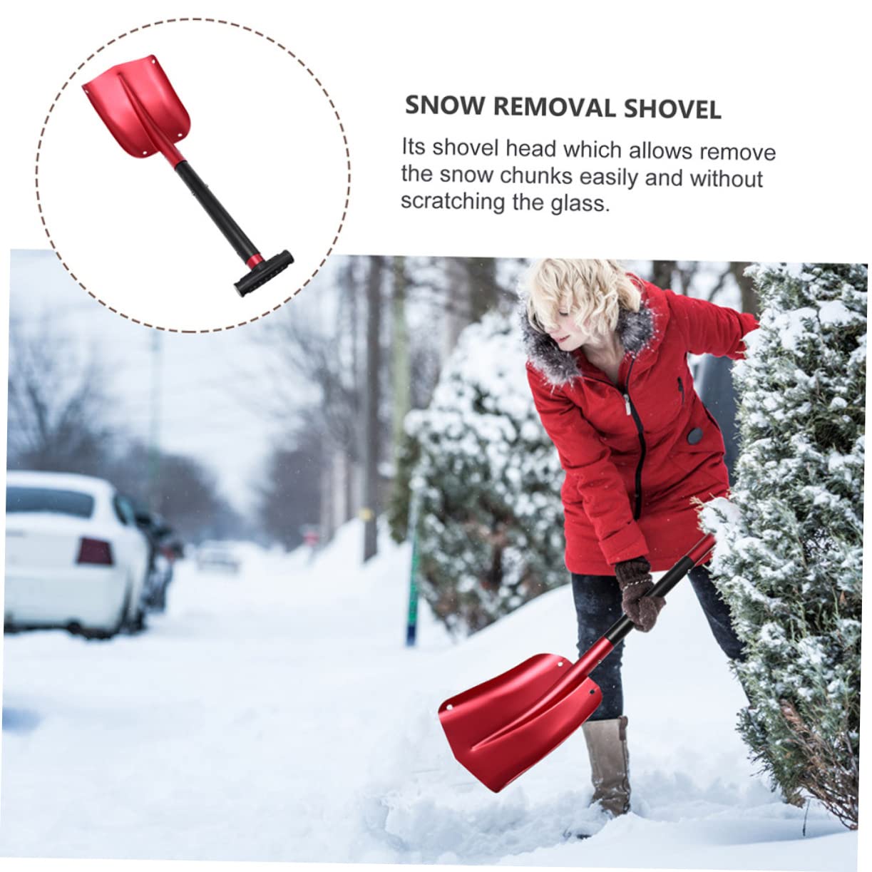 Pala da Neve Pieghevole in Alluminio per Auto Raschietto per Ghiaccio, Pala Larga Leggera Smontabile per Rimozione Neve e Ghiaccio Invernale, Attrezzo Emergenza Veicoli