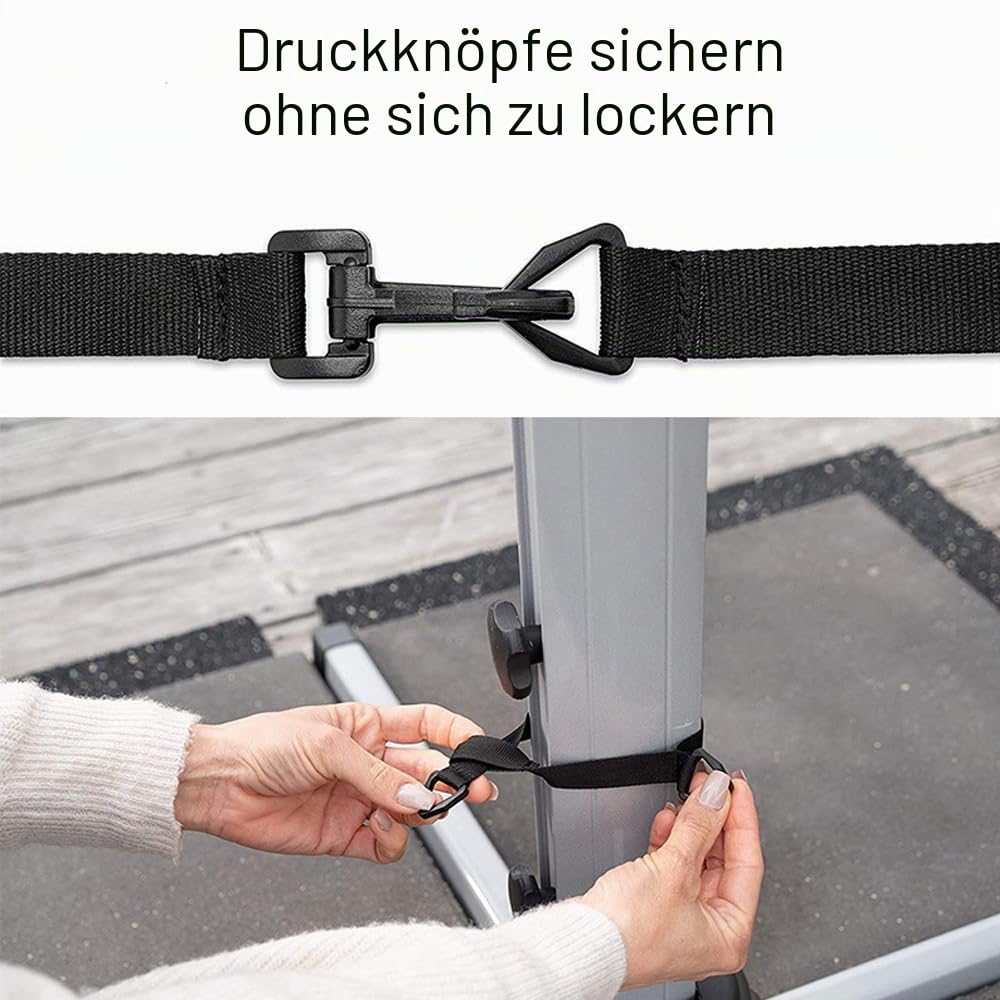 tooloflife 5-teiliges Sonnenschirm Befestigungsgurt Set, Verstellbarer Windschutz Gurte Kit, Robuste Schirm Sturmsicherung für Ampelschirm Garten