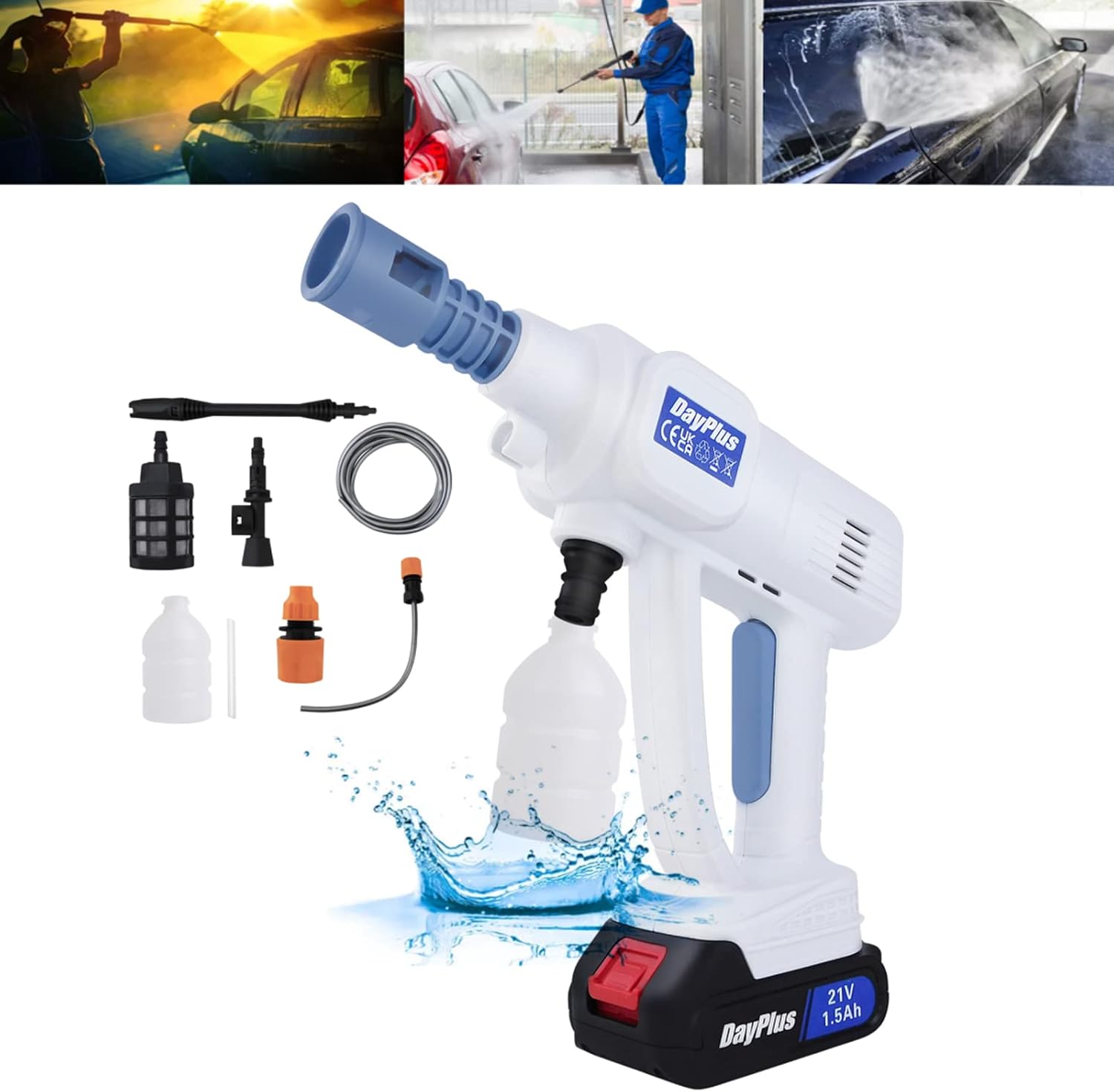 120W Portable Power Washer Car Wash, Hand Held Battery