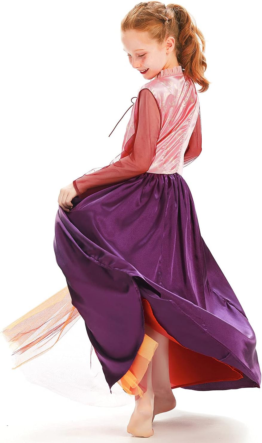 Kids Girls Sarah Sanderson Costume Winifred Sanderson Halloween Witch Cosplay Dress Outfit for Child - Image 5