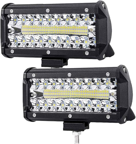 Barra de luz para automóvil de 6.5 pulgadas, luz de trabajo de 150 vatios, luces antiniebla todoterreno, triple fila, 50 chips LED, IP67,