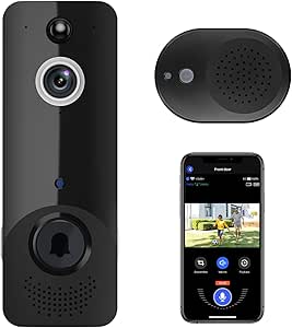 Smart Video Doorbell Camera Wireless with Chime, AI Human Detection, Night Vision, 2.4GHz Wi-Fi Support, Cloud Storage, Instant Alert, Indoor/Outdoor Surveillance asin的图片