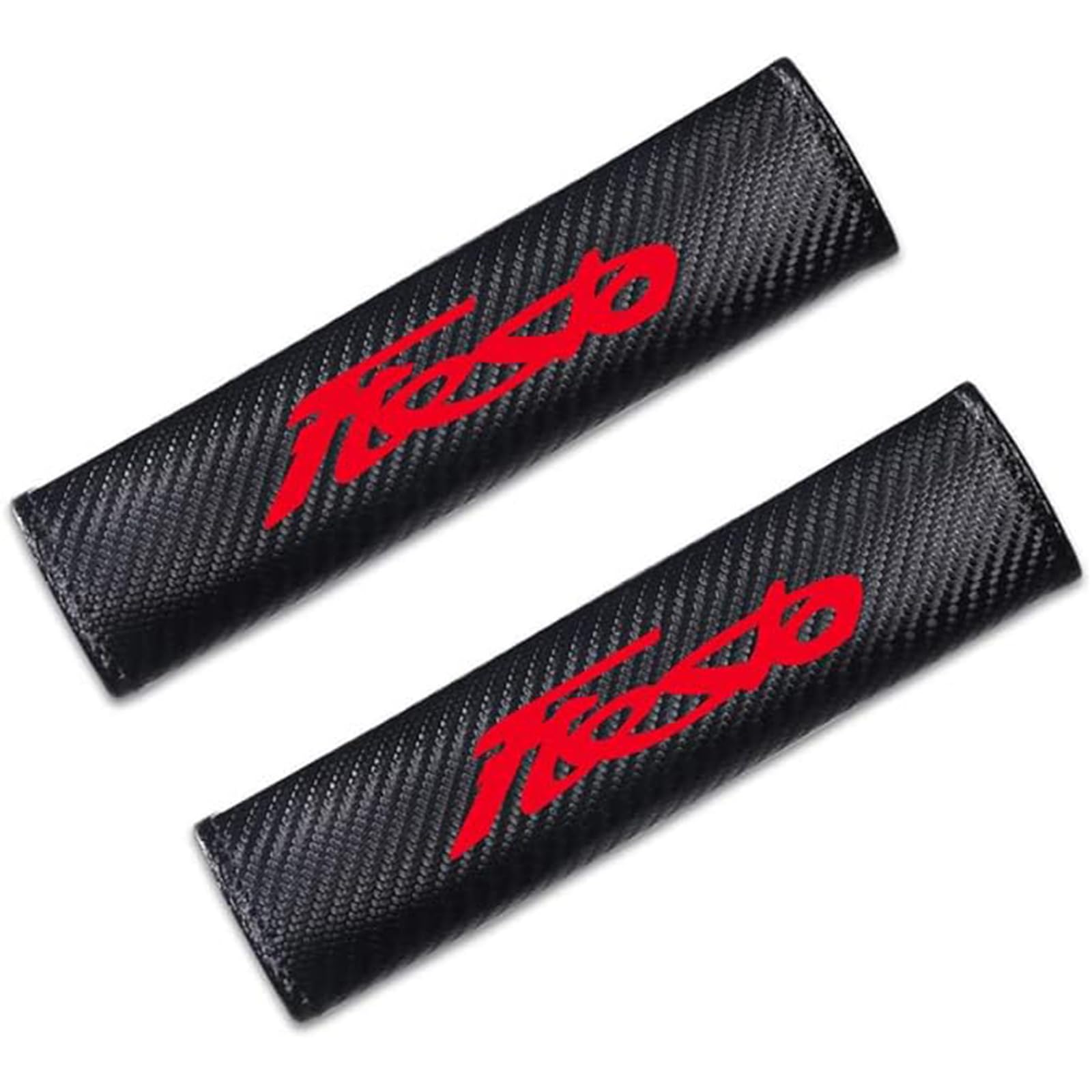 Symilov Red 1Pairs Car Seat Belt Pads Comfort Harness Pads For Fo-Rd Fiesta, Carbon Fiber Leather Shoulder Protector Cover Auto Interior Accessories,