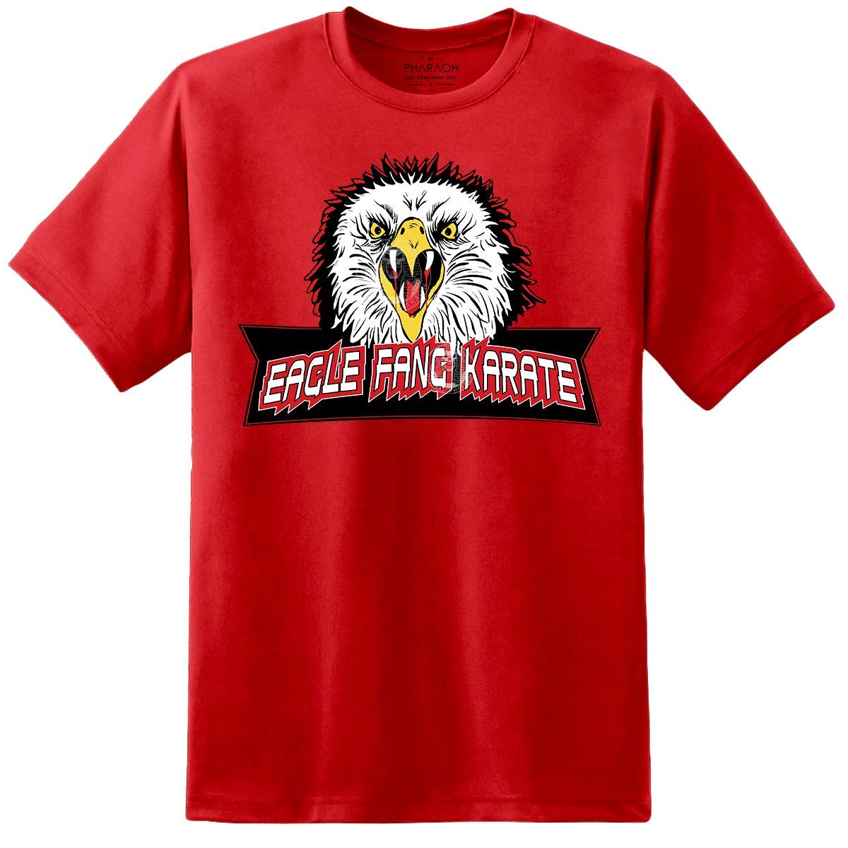 Digital Pharaoh Men's Red Eagle Fang Karate Dojo T Shirt - Cobra Kai Inspi (L)