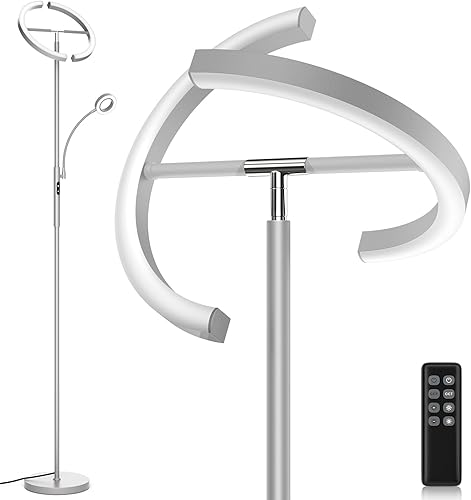 Miniatura 10 de Lámpara de pie LED 2 en 1 mejorada, lámpara de pie regulable para madre e hija con control remoto y táctil, luz de lectura de piso brillante de 29