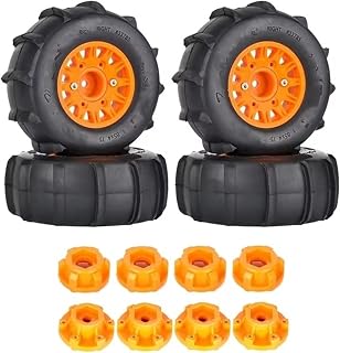 Compatible With Traxxas For Slash For ARRMA For SENTON For Vkar For SCX10 1/8 1/10 RCカー ショートコーストラック サンドタイヤ 4個 116mm RCタイヤセット