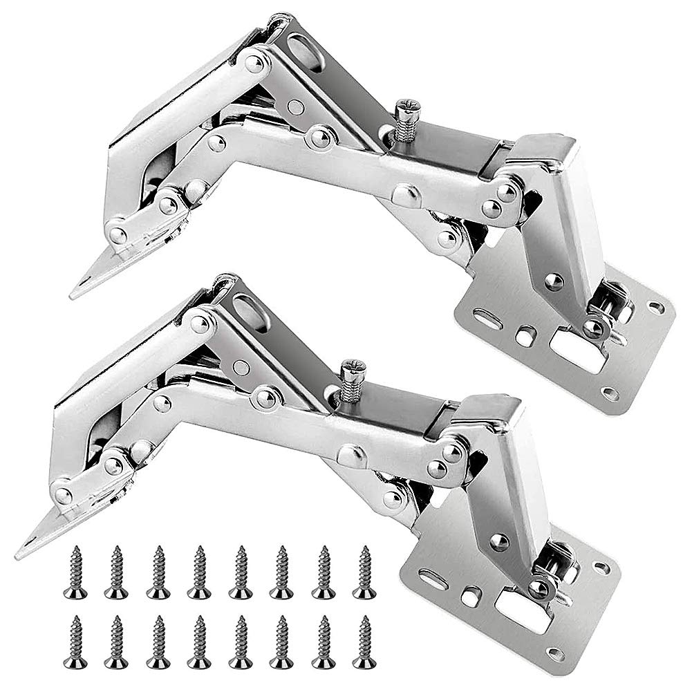 Schroefscharnieren Met Veer 170° - 2 Stuks, Voor Keukenkasten, Automatische Sluiting, Inclusief Schroeven