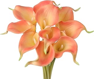 Giglio artificiale di Calla Giglio, 10 pezzi di fiori artificiali di giglio di fiori artificiali per decorazione di fiori per matrimoni, trecce, casa, feste, ufficio e decorazione del giardino