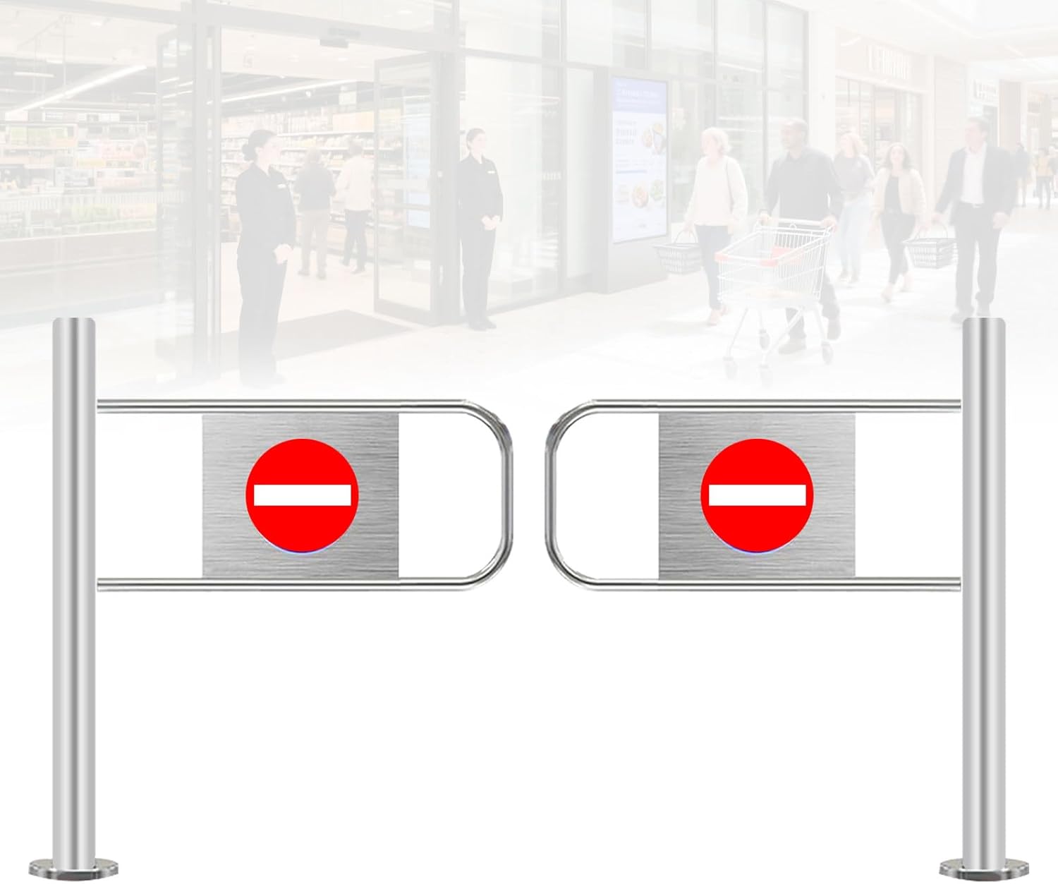 Automatic Rebound Swing Gate Wide Stainless Steel Entrance Manual Door，Self-Closing Safety Swing Gate for Supermarket & Warehouse Entrances - Durable, Easy to Install, Child Safety, Heavy-Du