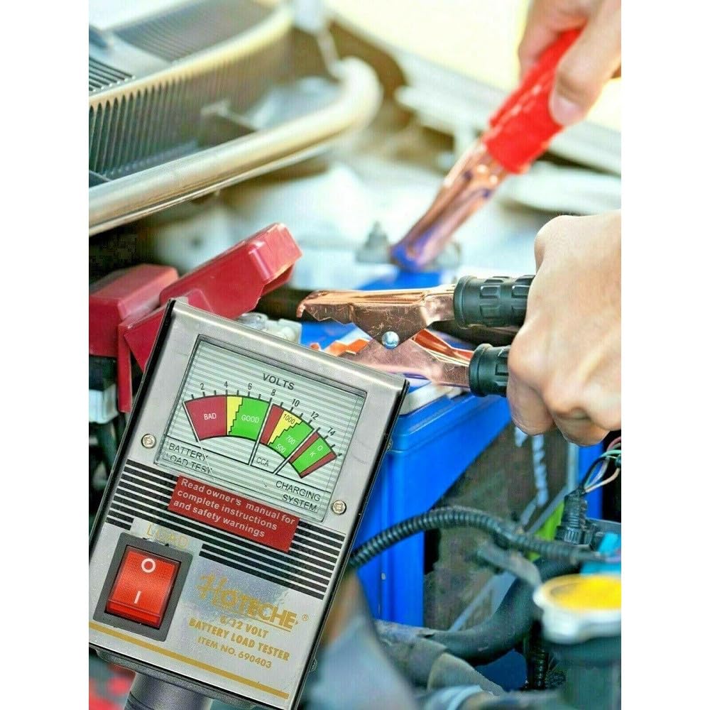 Trade Shop - Tester Batteria Analogico 6-12 Volt per Auto Bus Moto Barca Camion 125a 690403