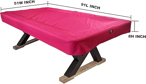Miniatura 2 de Cubierta de mesa de billar de lona de poliéster 600D resistente de 7/8/9 pies (7 colores disponibles) (rojo vino, 7 pies)
