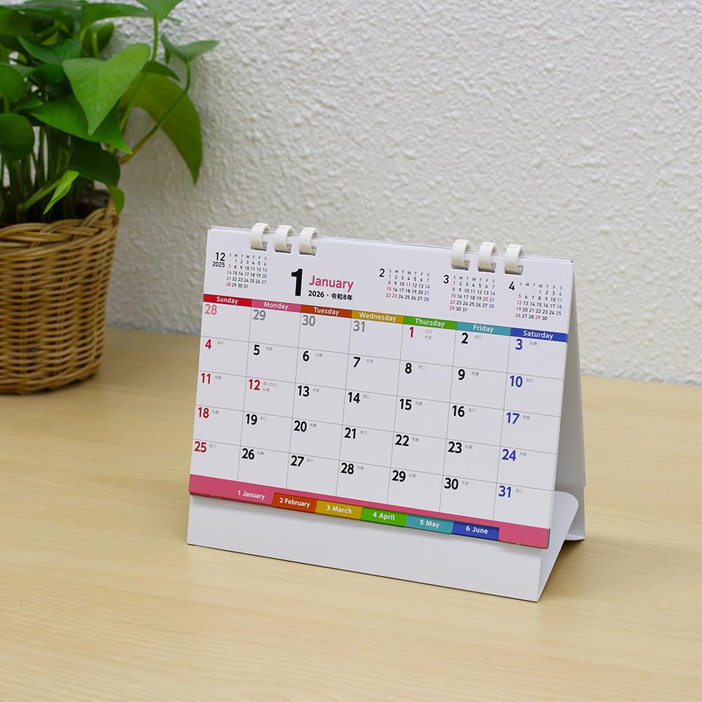 Amazon | キングコーポレーション 2026年 カレンダー 卓上 Five Color