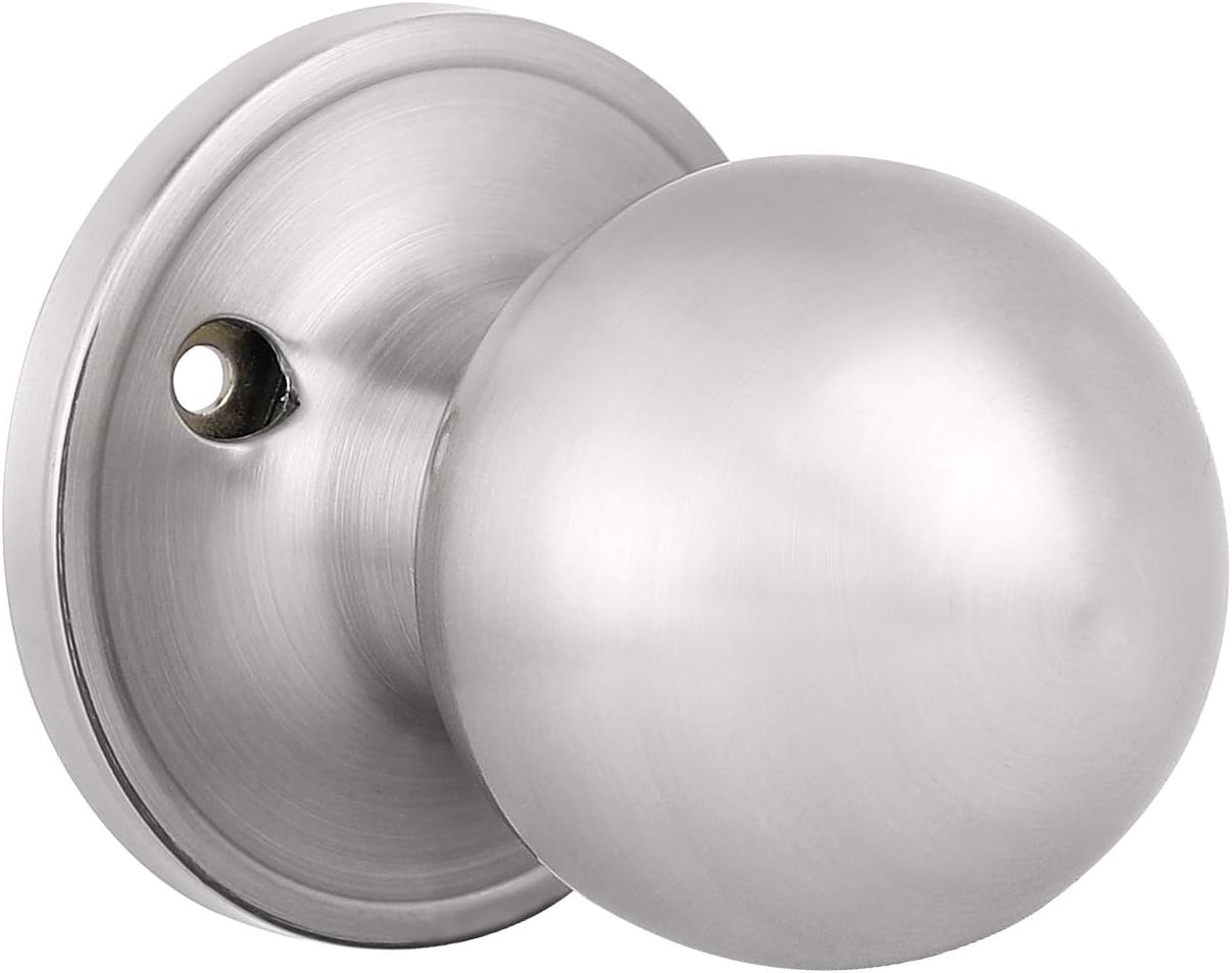 1 Pack Pinlin Round Dummy Door Knob Stain Nickel Door Knob, Individual